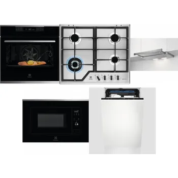 Set domácích spotřebičů ELECTROLUX KOBCS31X + ELECTROLUX KGS64362XX + ELECTROLUX LFP326S + ELECTROLUX LMS2203EMX + ELECTROLUX EEM23100L