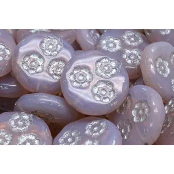 Korálek Korálky mince s kvítky 3050 (21 mm)