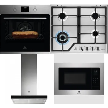 Set domácích spotřebičů ELECTROLUX KOFGH70TX + ELECTROLUX KGS64362XX + ELECTROLUX LFT766X + ELECTROLUX EMS4253TEX