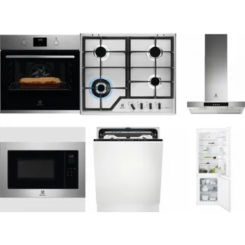 Set domácích spotřebičů ELECTROLUX KOFGH70TX + ELECTROLUX KGS64362XX + ELECTROLUX LFT426X + ELECTROLUX EMS4253TEX + ELECTROLUX EEM69410L + ELECTROLUX ENT6TF18S
