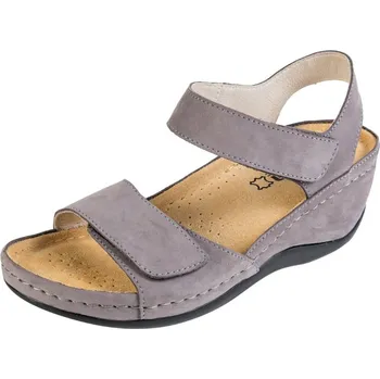 Dámské sandále Buxa Dámské kožené sandály BZ315 - Šedá Velikost: 37