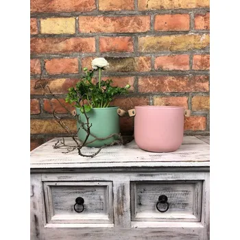 Květináč Pastelový keramický květináč Barva: Zelená