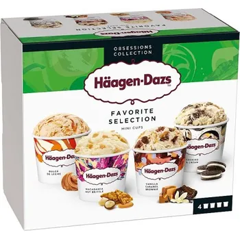 Häagen-Dazs variace smetanových mražených krémů 4x 95 ml Zmrzlina Häagen-Dazs variace smetanových mražených krémů 4x 95 ml