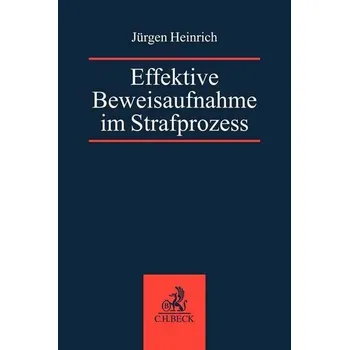 Effektive Beweisaufnahme im Strafprozess - Heinrich, Jürgen