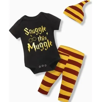 Kojenecká souprava Harry Potter Kojenecký set "Snuggle this Muggle" Barva: černá - krátké rukávy, Velikost: 80/3-6 měsíců