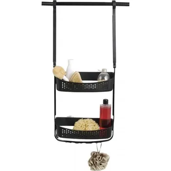 Koupelnový nábytek Erga Wiki, koupelnový koš, závěsný organizér 30x72 cm s přísavkami, černá matná, ERG-YKA-CH.WIKI-BLK