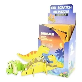 Puzzle Puzzle 3D zdrapki świecące w ciemności Dinozaury