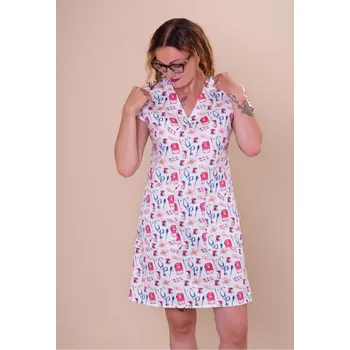 Šaty LADY PREMIUM se vzorem Veterina Tabulka velikostí ŠDM: M 38, Vzorník Veterina BS: VT 7 VETERINA MIX