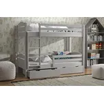 Patrová postel Petr BIS 80x200 cm šedá + rošty a šuplíky ZDARMA masiv smrk