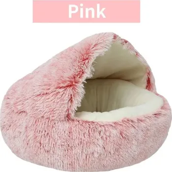 Pelíšek pro kočku Měkká plyšová kukaň/pelíšek pro kočičky/pejsky - 2v1 (bez plyše uvnitř) Barva: Růžová bez plyše uvnitř, Velikost: 40x40 cm
