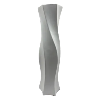 Váza Váza vysoká točité proužky 58 cm bílá