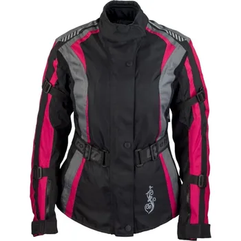 Moto bunda Roleff Estretta černo-růžovo-šedá 2XL
