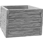 Betonový vyvýšený záhon 100 x 100 cm, výšky 75 cm, šedý