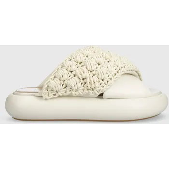 Dámské pantofle Pantofle JW Anderson Crochet Twister dámské, béžová barva, na platformě, ANW42027A ANW42027A.120 01X, EUR 40