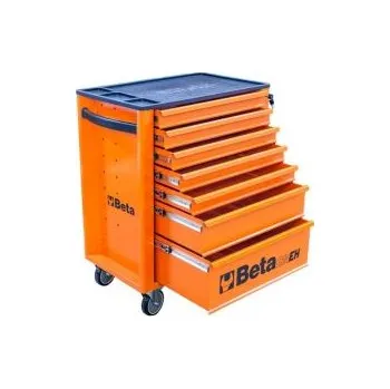 Vozík na nářadí se 7 šuplíky BETA C24EH oranžový, profi dílenský vozík