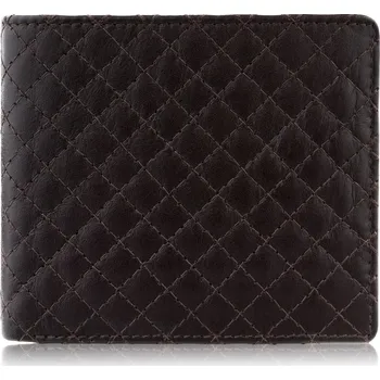 Peněženka Paolo Peruzzi Pánská prošívaná kožená peněženka PAOLO PERUZZI; hnědá