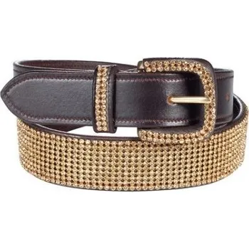 Jezdecké kalhoty Opasek kožený Crystal, Černá - 85 cm