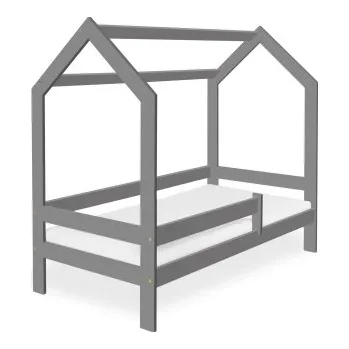 Dětská postel domek 160x80 cm šedá + rošt ZDARMA