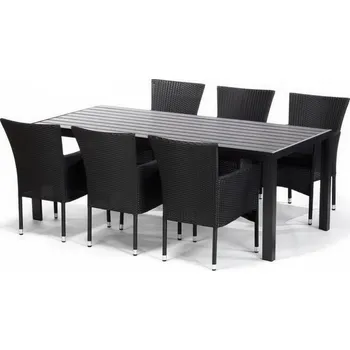Zahradní sestava Casarredo Zahradní sestava BADEN + HAMBURG (1x stůl + 6x křeslo) černá