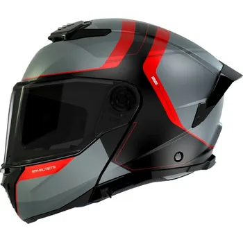 Helma na motorku MT Helmets MT ATOM 2 SV EMALLA B15 helma matná šedo-černo-červená