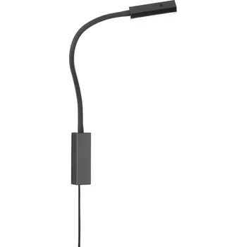 Nástěnné svítidlo Fischer Honsel 30167 RAIK - Nástěnná LED černá čtecí lampička s husím krkem a bezdotykovým vypínačem, LED 5W, 470lm, 3000K (Čtecí nástěnná lampa nejen do ložnice nad postel)