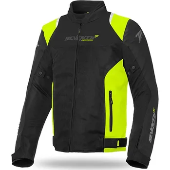 Moto oblečení Bunda na motorku SEVENTY DEGREES SD-JR48 černo-fluo žlutá XL