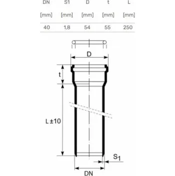 Kanalizační potrubí Vnitřní kanalizační potrubí HTplus, O 40 mm, 0,25 m, bílá