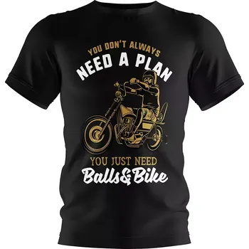 Pánské tričko Pánské a dětské motorkářské tričko Balls and Bike