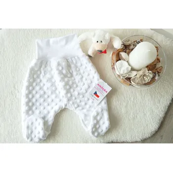 AMÁLKA Plyšové polodupačky minky, bílé Velikost: 56