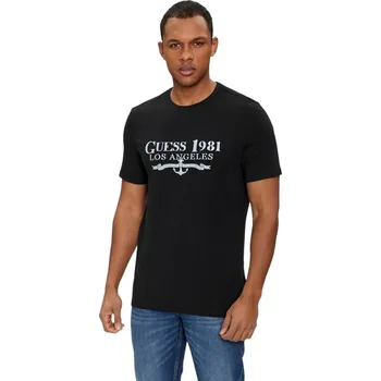 Dámské oblečení GUESS SS CN GUESS 1981 TRIANGLE TEE M4GI27J1314 JBLK L Velikost: M