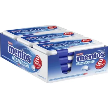 Bonbon Mentos CleanBreath Peppermint Karton 12 x 21 g