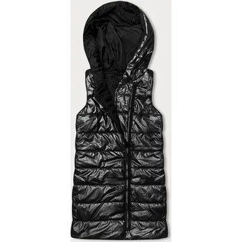 Dámská vesta Černá péřová dámská vesta s kapucí J.STYLE, odstíny černé XL (42) i392_22774-53