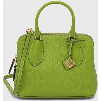 Kabelka Kožená kabelka Tory Burch Mini Pebbled Swing zelená barva, 155619.300 07X, vel. ONE SIZE