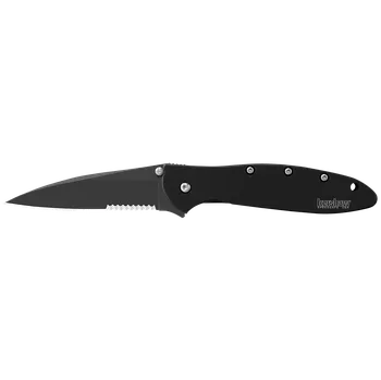 kapesní nůž Kershaw 1660CKTST LEEK - BLACK Serrated kapesní nůž 7,5 cm, celočerná, celoocelový