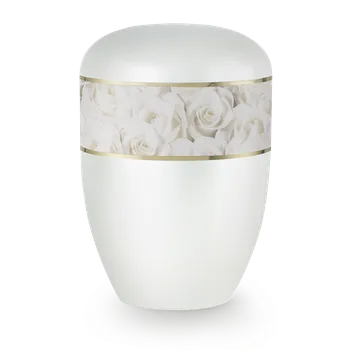 Smuteční dekorace Ekologická urna 360° - Bílé růže