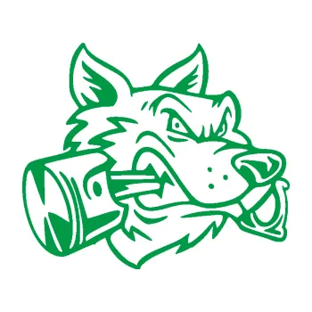 Polep vozidla Vlk 032 pravá moto s pístem (12 - zelená) SAMOLEPKA NA AUTO, NÁLEPKA, FÓLIE, POLEP, TUNING, VLASTNÍ TEXT, TISK, AUTOSAMOLEPKY.cz, POLEPY, OBRÁZEK, LOGO, 3D STICKERS