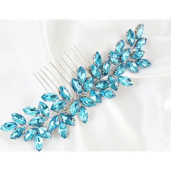 Čelenka B-TOP Slavnostní hřeben do vlasů s krystaly Bride Druh barvy: Tyrkysová
