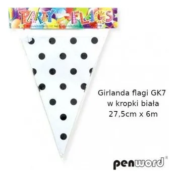 Set školních potřeb Girlanda flagi w kropki biała 27.5cmx6m