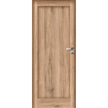 Interiérové dveře Interiérové dveře INVADO DOMINO 1 - bezpolodrážkové - Dub Přírodní B587, levé "80", bez zámku pro klíč