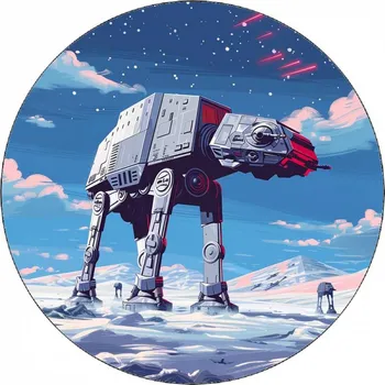 Přisada na vaření a pečení Jedlý papír Star Wars AT-AT Walker světlé pozadí 19,5 cm