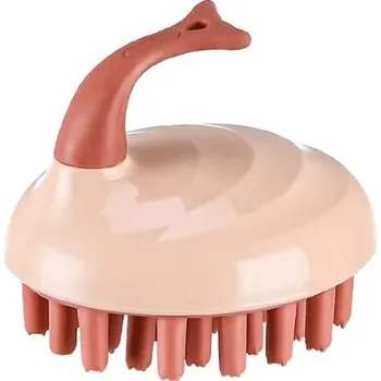 Masážní přístroj Masážní kartáček na tělo + hřeben pro zdravé vlasy 2v1 - Růžová velryba