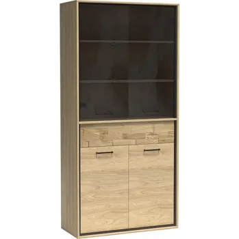 Komoda Vitrína 4D1S PILETAS M-3 dub hickory