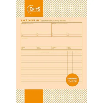 Tiskopis Optys 1084 Zakázkový list A4