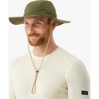 Klobouk FORCLAZ Pánský turistický klobouk s UV ochranou MT 500 khaki 60–62cm ZELENÁ|ŠEDÁ