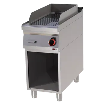 Grilovací deska 31x65 elektrická chromovaná rýhovaná s podestavbou 400 V | REDFOX - FTRC 90/40 E