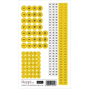 samolepka Fleppi Color coding kolekce | žlutá – čísla