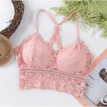 Podprsenka Dámská krajková podprsenka ("braletka") Barva: Růžová, Velikost: Free Size 40 - 57 kg