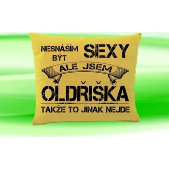 Dekorativní polštářek Polštář se jménem OLDŘIŠKA Béžový (polštářek nesnáším být sexy ale jsem ???)
