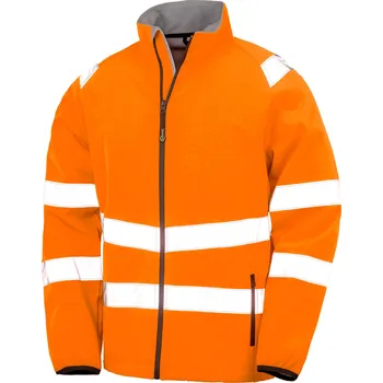 Result Unisex softshellová reflexní bunda R505X Fluorescent Orange-Black 3XL