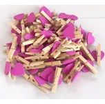 Dekorace srdíčka | dřevěné kolíčky s provázkem, 50 ks - 50KS fialová